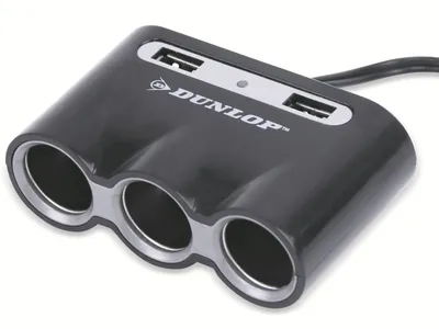 Produktbild von DUNLOP Zigarettenanzünder-Verteiler, 12/24V, 3-fach, 2xUSB-Port