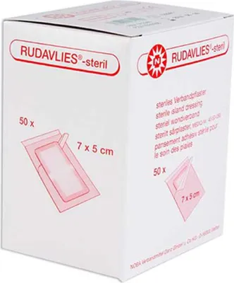 Produktbild von NOBA Rudavlies sterile Wundpflaster 50 Stück 7 cm x 5 cm