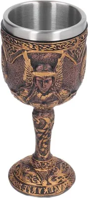 Immagine prodotto di Bicchiere da vino retrò con rilievo - Design da boccale da birra - 0,5 l - Vetro pressato a freddo