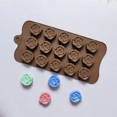 Produktbild von Silikon-Schokoladenform – Rosen – Süßigkeitenform – Kuchendekoration – Rosen – Seifenform – 1 Stück – Schokoladenform – Fondant – Süßigkeitenform – Eiswürfelform – CHPN