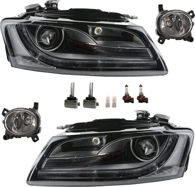 Produktbild von Scheinwerfer + Nebel Set links & rechts passend für Audi A5 8T + Leuchtmittel 1341092 8T0941029AK 1341102 8T0941030AK 8T0941699 8T0941699E 8T09 Johns