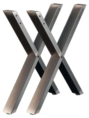 Tischgestell X-Profil 72x60 cm, Stahl, lackiert, 2er-Set