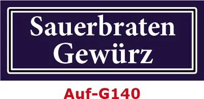 Produktbild von 100 Stück Gewürzaufkleber Sauerbraten Gewürz 40x16mm Gewürzetiketten Sticker Lebensmittel (Auf-G140)
