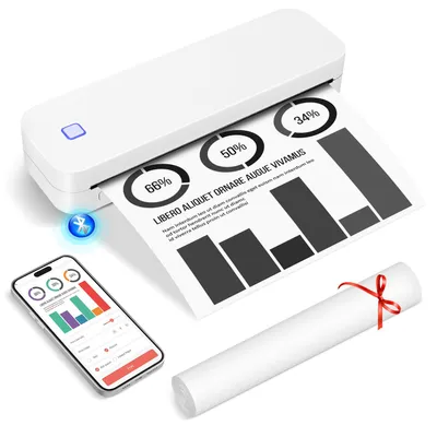 Mobiler A4-Thermodrucker, Bluetooth, kompatibel mit iOS/Android