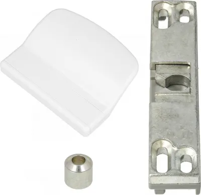 Produktbild von 3er Set Kunststoff Balkontürgriff Weiss + Schnäpper + Ringhülse für Schüco / Rehau Fenster