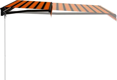 Produktbild von vidaXL Einziehbare Markise Handbetrieben 350 x 250 cm Orange und Braun