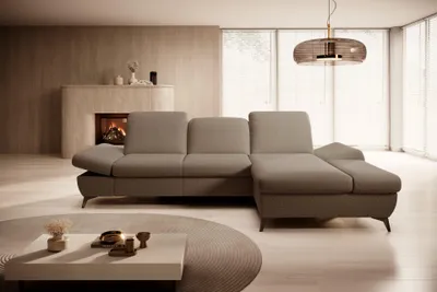 Produktbild von Masseno Ecksofa FELICE R-S mit Schlaffunktion L-Form, Sofa mit Bettkasten, Wohnzimmersofa, Couch, Soffa, Bettsofa, Couchgarnitur- Braun, MATANA 19
