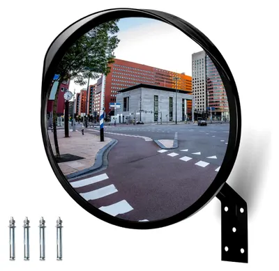 Produktbild von Verkehrsspiegel, Parabolspiegel, Beobachtungsspiegel, Konvexspiegel, 30 cm, für Straße und Garage, Schwarz