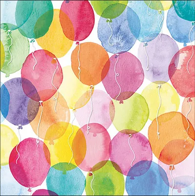 Produktbild von Servietten Papier 33x33cm 3-lagig mit buntem Luftballon Motiv 20 Stk.