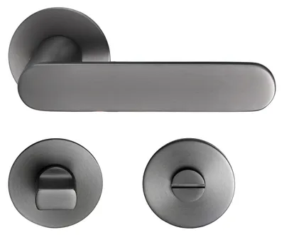 Produktbild von Georgetown Drückergarnitur MeinTürgriff Flachrosette samtgrau Türdrücker BB PZ WC