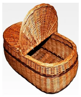 Produktbild von Weidenpicknickkorb mit Deckel, geflochten, oval