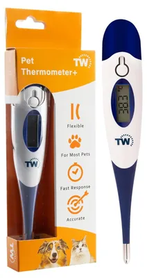 Image de Thermomètre numérique pour chiens, capteur de température flexible, adapté aux vétérinaires, inclut une carte de suivi vétérinaire