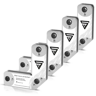 Produktbild von STAHLWERK Schweißwinkel 4er Set Magnet 11,3kg 25lbs Schweißmagnet Magnetwinkel
