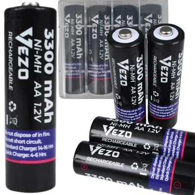 Zdjęcie produktu dla Vezo akumulatorki aa 3300mAh R6 NiMH do zabawek pilotów aparatów latarek 4 szt