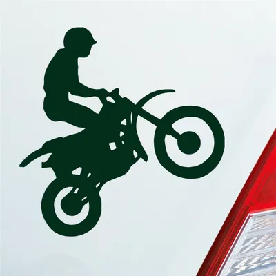 Produktbild von Auto Aufkleber Motorcross Motorrad Bike Tuning 10x9 cm Dunkelgrün Sticker Heckscheibenaufkleber