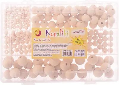 Obrázok produktu pre Drevené korálky v uzatvárateľnej krabičke mix veľkostí 234ks