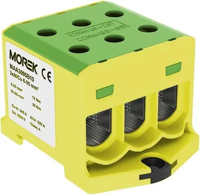 Immagine prodotto di Morsetto per cavo principale 6x 6-95 mm2 giallo-verde 1P OTL 95-3 MAA3095Y10 Morek 4337