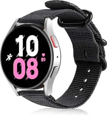 Produktbild von Strap-it Samsung Galaxy Watch 5 - 44mm Nylon-Schnallenarmband (Schwarz)