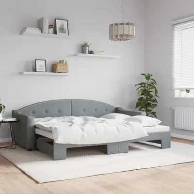 Image de Maison Exclusive - Canapé-lit convertible gris clair 80 x 200 cm, tissu