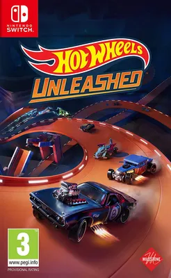 A racing game cover art featuring Hot Wheels cars on a track.