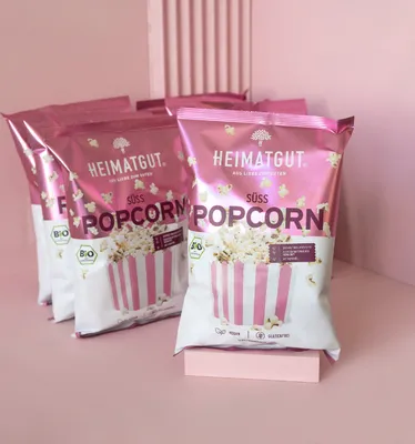 Produktbild von HEIMATGUT – veganes Popcorn Süß – 10 x 90g