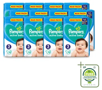 Productafbeelding van 12 x Pampers Active Baby luiers, maat 3, 6–10 kg - grootverpakking - 12 stuks