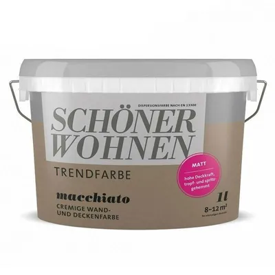 Produktbild von Schöner Wohnen 1 L Trendfarbe Wandfarbe Deckenfarbe matt Macchiato