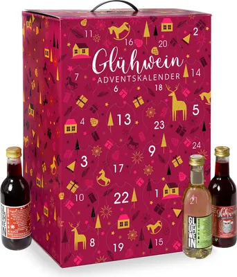 Produktbild von Glühwein Adventskalender, 24 Sorten á  250ml (= 6 Liter)