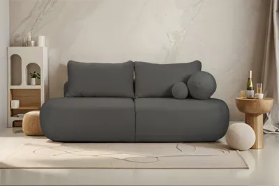 Image de Fabo canapé-lit avec porte-linge, tissu Quelle Graphite