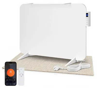 Produktbild von Peviasot Infrarotheizung 450W Weiß, Heizpaneel Badheizung WLAN App Thermostat Fernbedienung mit Handtuchhalter