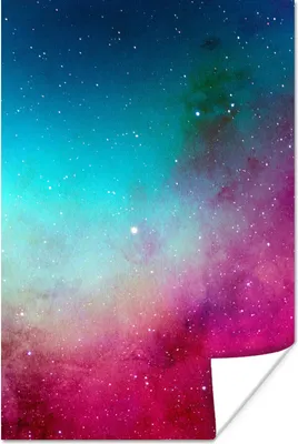 Produktbild von MuchoWow® Poster Aquarell - Sternenhimmel - Rosa - Blau 60x90 cm - Wanddekoration
