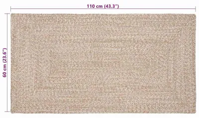 Immagine prodotto di Tappeti vidaXL Naturale e Bianco 60 x 110 cm Juta