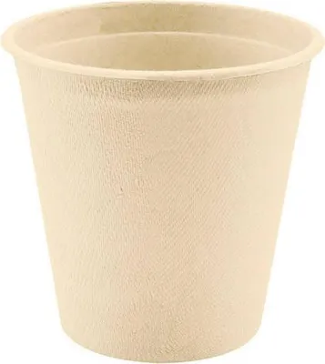 Produktbild von Zuckerrohrbecher 370 ml, Durchmesser 93 mm, 50 Stück.