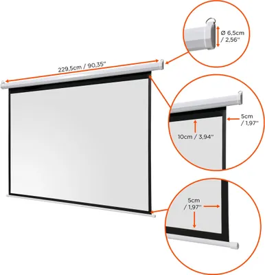 Produktbild von celexon basic Motor-Leinwand 100" | 200x150 cm 4:3 | elektrische Full-HD 4K Beamer-Leinwand für Heimkino oder Büro-Präsentationen | geeigent zur Deckenmontage oder Wandmontage | inkl. Fernbedienung