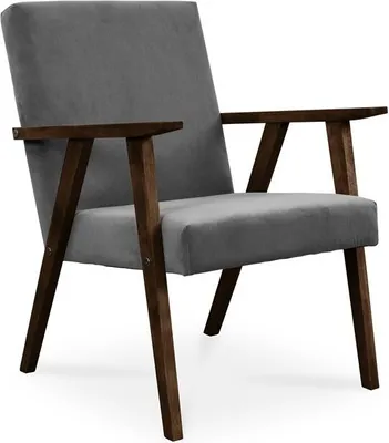 Produktbild von BETTSO Cocktailsessel Sessel PRL LISEK Dunkelgrau Grau mit Beine in Nuss