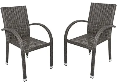 Produktbild von 2x Stapelstuhl, ALU, Rattan-Optik, MODESTO