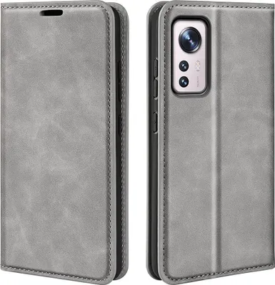Produktbild von Mobigear Retro Slim  Xiaomi 12 Pro Hülle Klapphülle Geldbörse - Grau