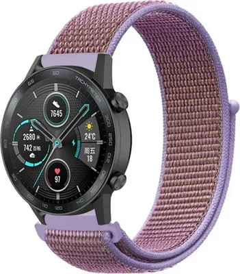 Produktbild von Strap-it Honor Magic Watch 2 Nylonarmband (Flieder)