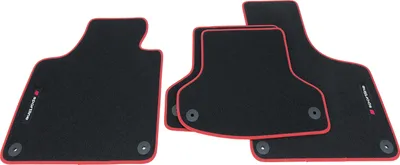 Produktbild von Fußmatten Sportline passend für Audi A3 8P 8PA Sportback Limo S-Line 2003-2012, Bandeinfassung:Rot