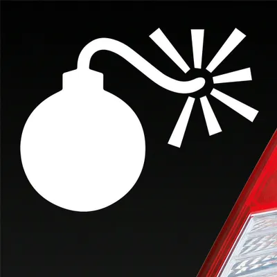 Produktbild von Auto Aufkleber Bombe Explosion Laut Speed Fast 12x9 cm Weiss Glanz Sticker Heckscheibenaufkleber