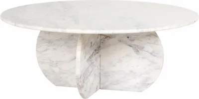 Produktbild von Casa Padrino Luxus Marmor Couchtisch Weiß Ø 90 cm - Luxus Wohnzimmer Möbel