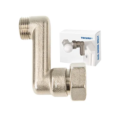 Produktbild von tecuro Heizkörper S-Anschluss - 50 mm Höhenausgleich 1/2 AG x 3/4 Üwm, Messing vernickelt