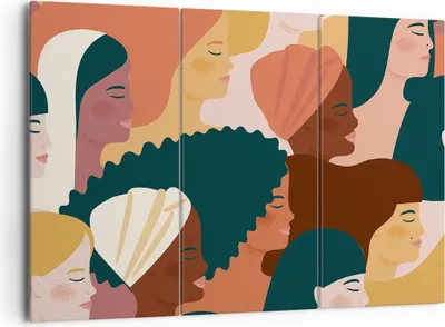 Produktbild von Bild auf Leinwand - Leinwandbild - 3 Teile - Frauen Multikulturalismus Modern - 165x110cm - Wand Bild - Wanddeko - Wandbilder - Leinwanddruck - Bilder - Wanddekoration - Leinwand bilder CE165x110-4500