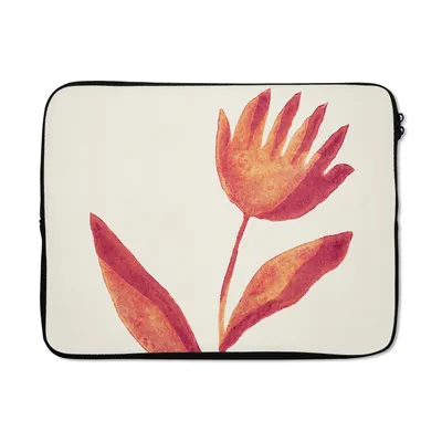 Produktbild von MuchoWow® Laptop Hülle 15 Zoll Blumen - Pflanze - Rot - Pastell Laptoptasche - Laptoptasche - Sleeve - Rundum-Schutz
