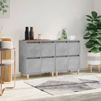 Produktbild von The Living Store Sideboards 2 Stk. Betongrau 60x35x70 cm Holzwerkstoff