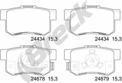 Produktbild von BRECK Bremsbeläge Satz Hinten Bremsklötze für HONDA CR-V IV (RM) 24434 00 704 00
