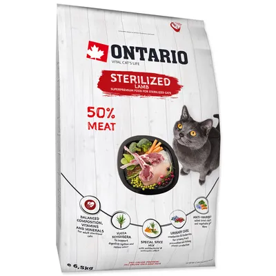 Productafbeelding van Krmivo Ontario Kattenvoer, Sterilised, Lam, 6,5 kg