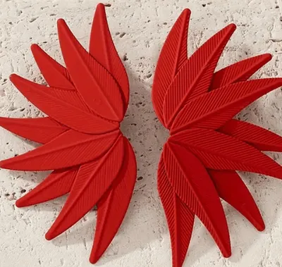 Produktbild von Rote Federn Ohstecker Ohrringe Miniblings Hänger Boho Hippi Feder XL rot
