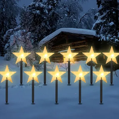 Produktbild von Jopassy LED Leuchtstäbe Sterne 10er Set Sterne Weihnachtsbeleuchtung Weihnachtsbaum Lichterketten