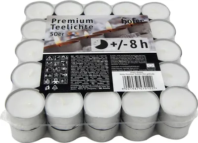 Produktbild von HOFER Teelichter 450 Stück Weiß – 38 mm – 8h Brenndauer, Duftfrei, Tropffrei